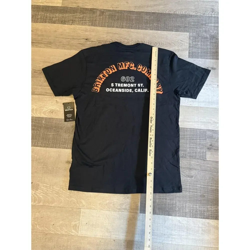 Brixton Shirt Mens Medium Black 602 Tremont St Oceanside California Pocket Tee - Picture 9 of 10